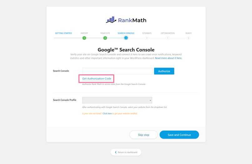 rank math verify google search console